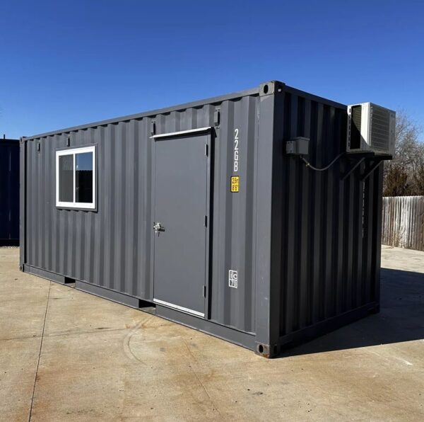 imgi_45_tc16 20 ft 20’ Slate Gray Shiplap 120V Shipping Container Office Minisplit